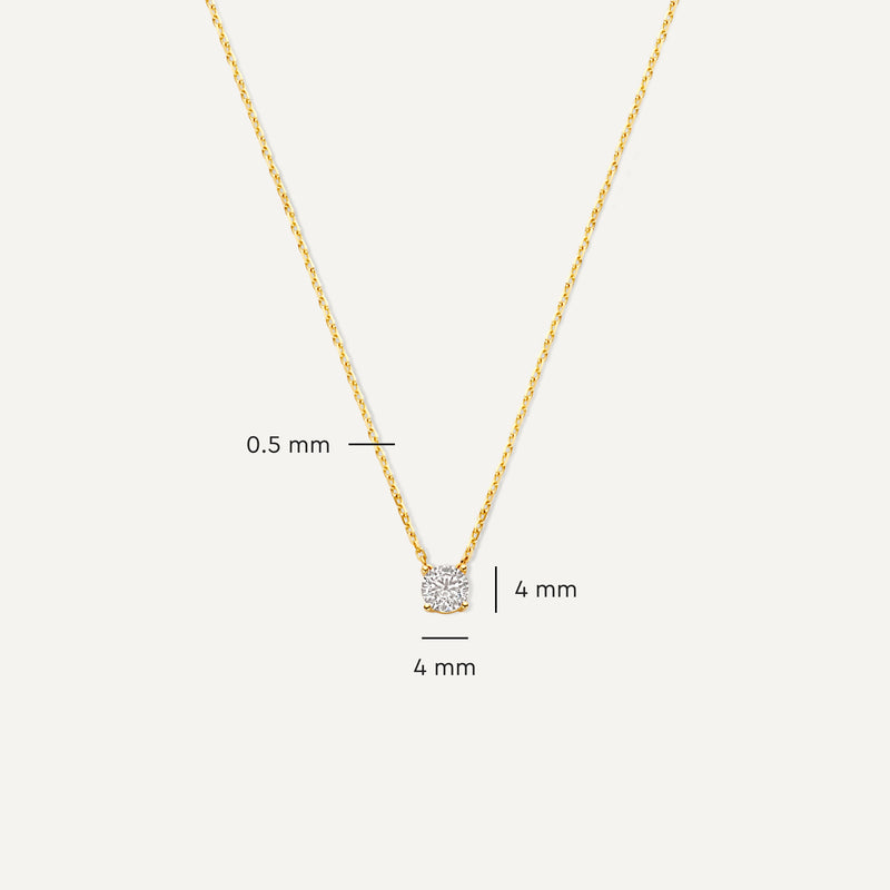 Round Cut Cubic Zirconia Pendant Necklace
