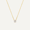 14 Karat Gold Round Cut Cubic Zirconia Pendant Necklace - 1
