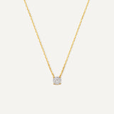 Round Cut Zirkonia Anhänger Halskette