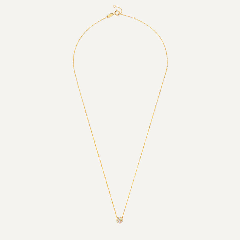 Collier Pendentif Rond Zircon Pavé