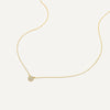Or 14 Carats Collier Pendentif Rond Zircon Pavé - 9