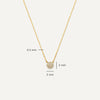 Or 14 Carats Collier Pendentif Rond Zircon Pavé - 11
