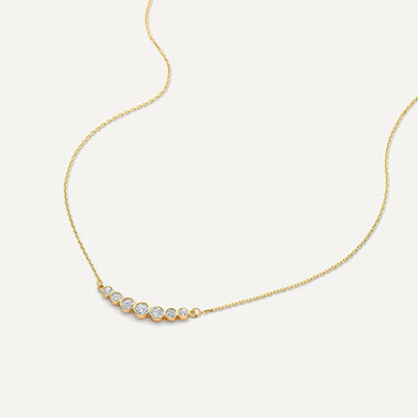 14 Karat Gold Cubic Zirconia Trail Necklace - 6