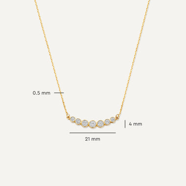 14 Karat Gold Cubic Zirconia Trail Necklace - 8