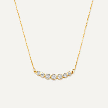 14 Karat Gold Cubic Zirconia Trail Necklace - 1