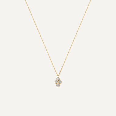 14 Karaat Goud Zirkonia Bloemen Set - 5