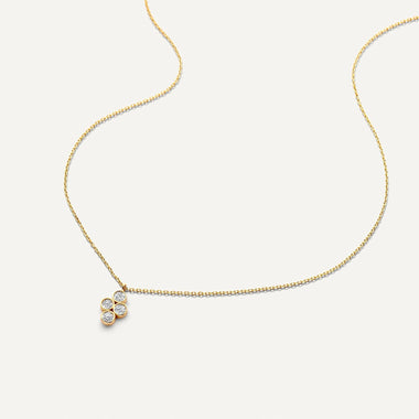 14 Karaat Goud Zirkonia Bloem Pendant Ketting - 11
