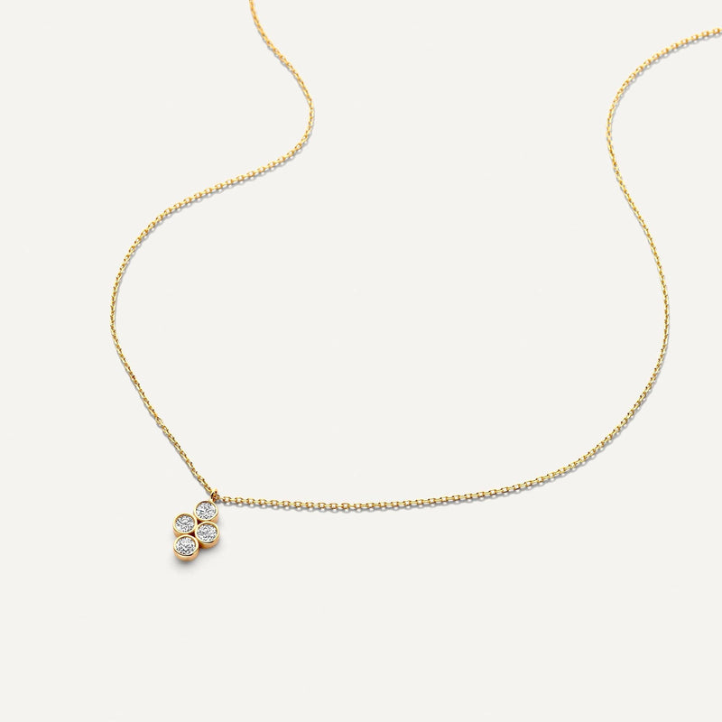 Zirkonia Bloem Pendant Ketting