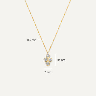 Or 14 Carats Set de Colliers Fleur Essential Zircon - 5