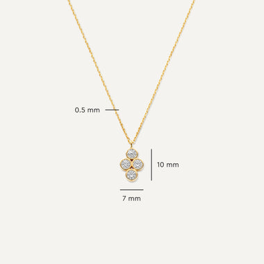 14 Karat Gold Cubic Zirconia Flower Pendant Necklace - 12