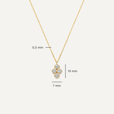 14 Karaat Goud Zirkonia Bloemen Set - 6