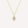 14 Karaat Goud Zirkonia Bloem Pendant Ketting - 1