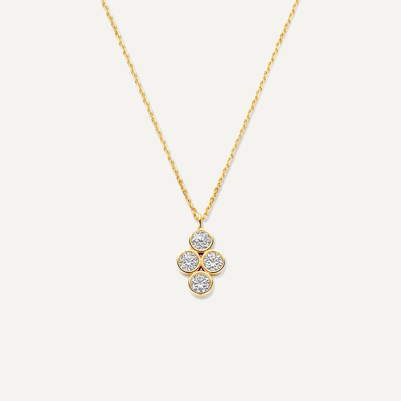 Zirkonia Bloem Pendant Ketting