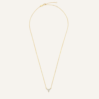 585er Gold Zirkonia Lotus Anhänger Halskette - 11