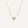 585er Gold Zirkonia Lotus Anhänger Halskette - 1