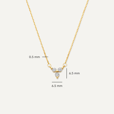 585er Gold Zirkonia Lotus Anhänger Halskette - 9