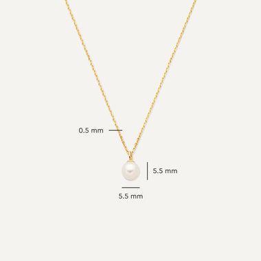 14 Karaat Goud Parel Pendant Ketting - 10