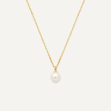 14 Karaat Goud Parel Pendant Ketting - 1