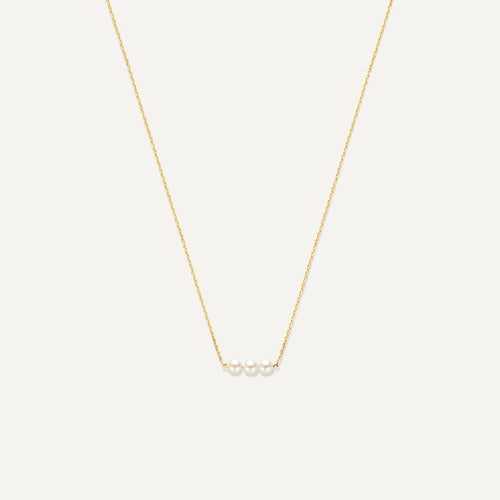 14 Karat Gold Threaded Pearl Necklace