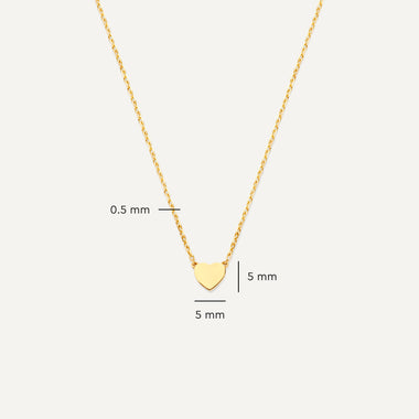 14 Karaat Goud Hart Pendant Ketting - 8