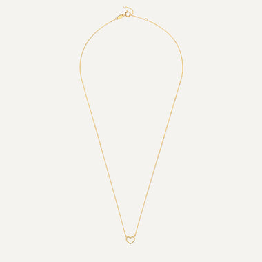 Or 14 Carats Collier Pendentif Cœur Ouvert - 11