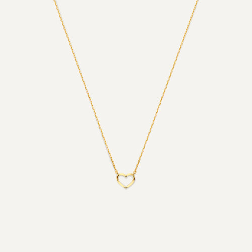 14 Karat Gold Open Heart Pendant Necklace