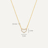 14 Karat Gold Pavé Cubic Zirconia Open Heart Pendant Necklace - 9