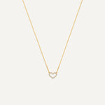 Collier Pendentif Cœur Ouvert Zircon Pavé