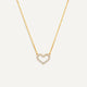 Pavé Cubic Zirconia Open Heart Pendant Necklace