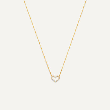 585er Gold Pavé Zirkonia Offene Herzen Set - 4