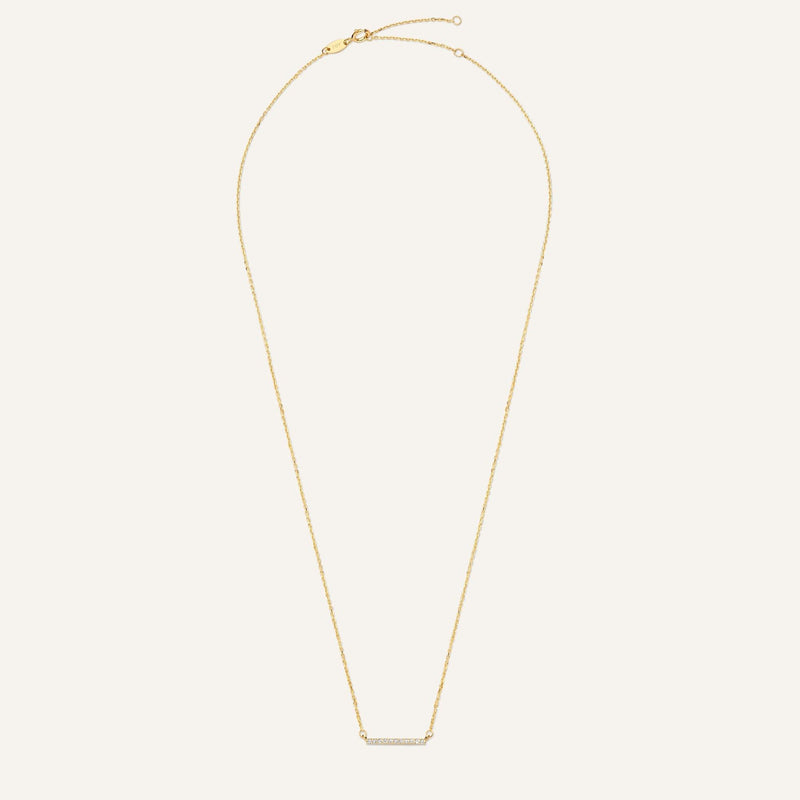 Collier Pendentif Bar Zircon Pavé
