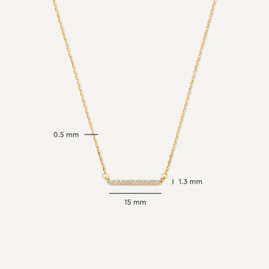 14 Karaat Goud Pavé Zirkonia Bar Set - 7
