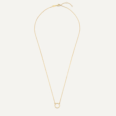 585er Gold Kreis-Anhänger-Halskette - 13