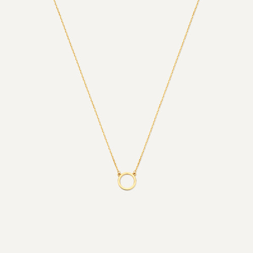 14 Karat Gold Circle Pendant Necklace