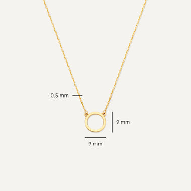 14 Karat Gold Circle Pendant Necklace - 8