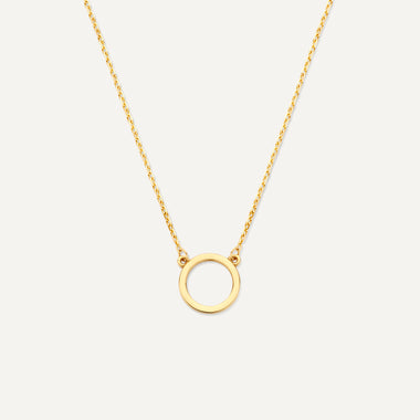 14 Karat Gold Circle Pendant Necklace - 1