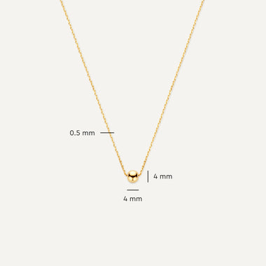 14 Karaat Goud Bolletje Pendant Ketting - 8