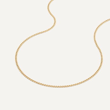 14 Karat Gold Slim Curb Chain Necklace - 5