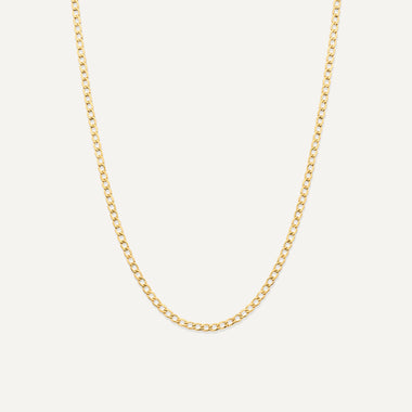 14 Karat Gold Slim Curb Chain Necklace - 1