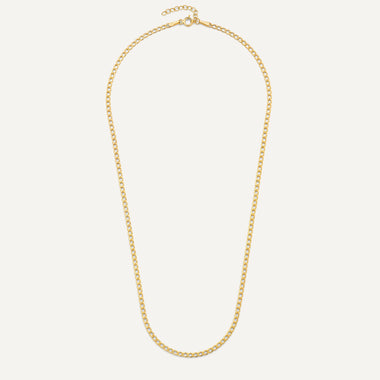 14 Karat Gold Slim Curb Chain Necklace - 11