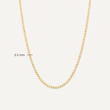 14 Karat Gold Slim Curb Chain Necklace - 6