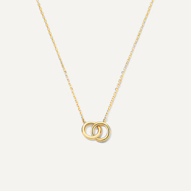 Or 14 Carats Collier Pendentif Infinity Epais Lié - 1