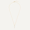 14 Karaat Goud Pavé Zirkonia Verticale Staaf Pendant Ketting - 11