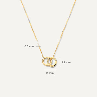 Or 14 Carats Collier Pendentif Infinity Epais Lié - 8