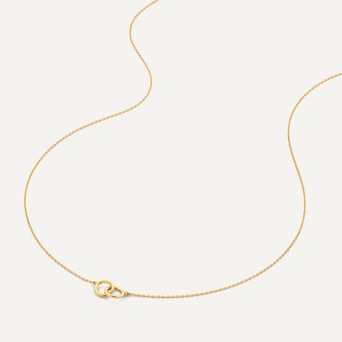 Or 14 Carats Collier Pendentif Infinity Epais Lié - 5
