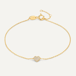 Pavé Zirkonia Hjerte Armbånd