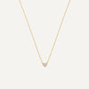 14 Karat Gold Pavé Cubic Zirconia Heart Pendant Necklace - 1