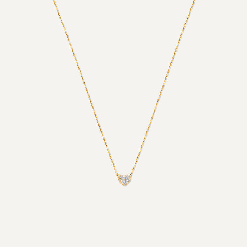 Pavé Cubic Zirconia Heart Pendant Necklace