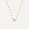 14 Karaat Goud Pavé Zirkonia Hart Pendant Ketting - 1