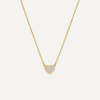Collier Pendentif Cœur Zircon Pavé